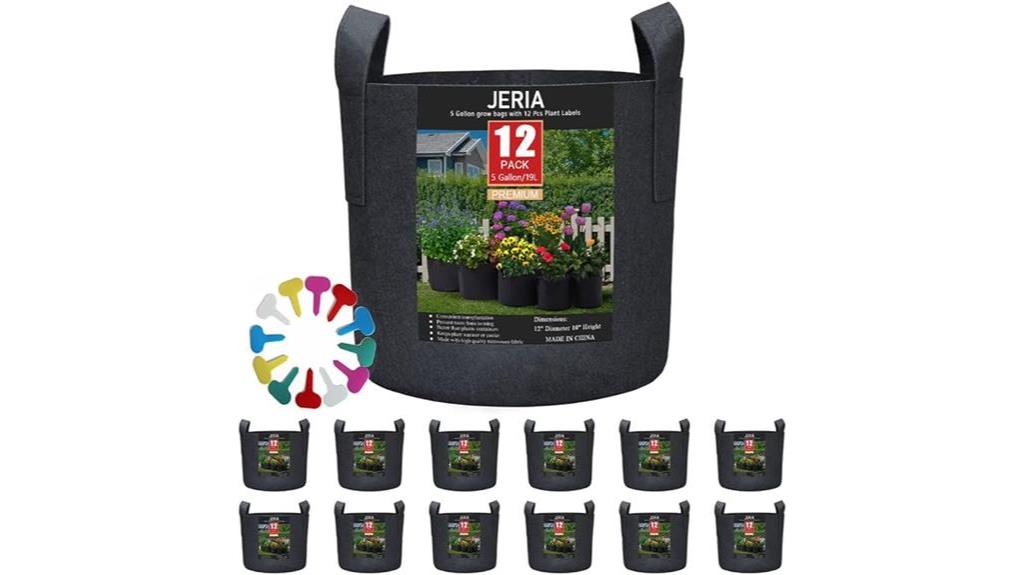 12 pack grow bags with labels
