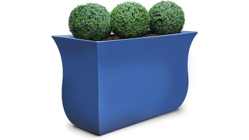 blue polyethylene planter 36x16