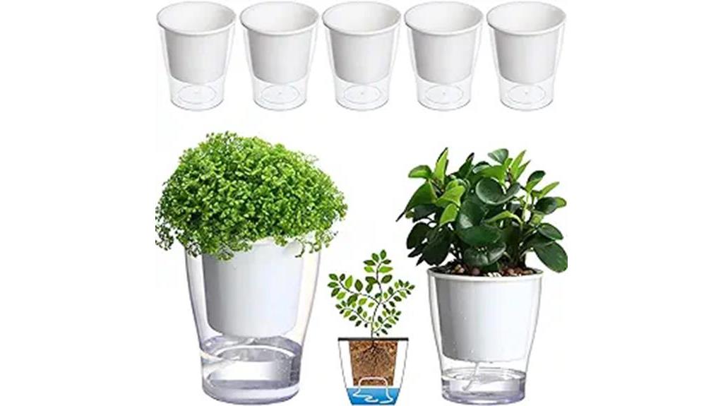 clear self watering pots 5 pack