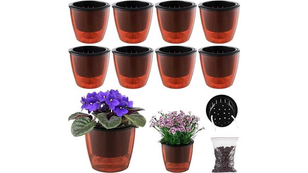 clear self watering pots for indoor plants