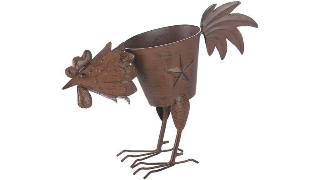 decorative rooster planter for summerfield terrace