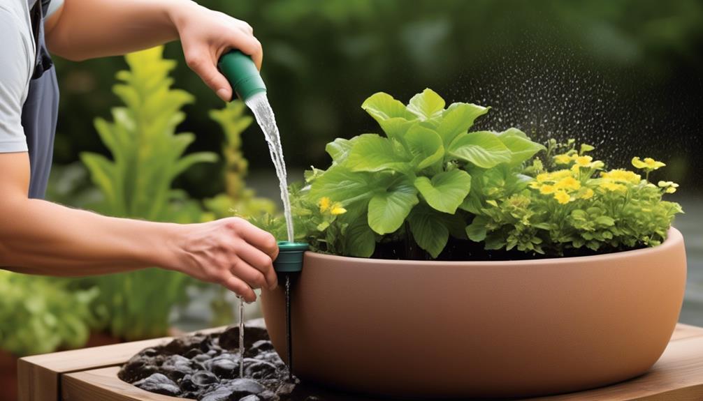 efficient self watering planter maintenance
