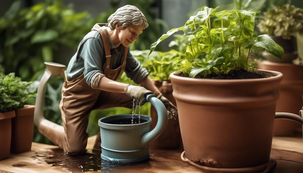 efficient watering for potted plants