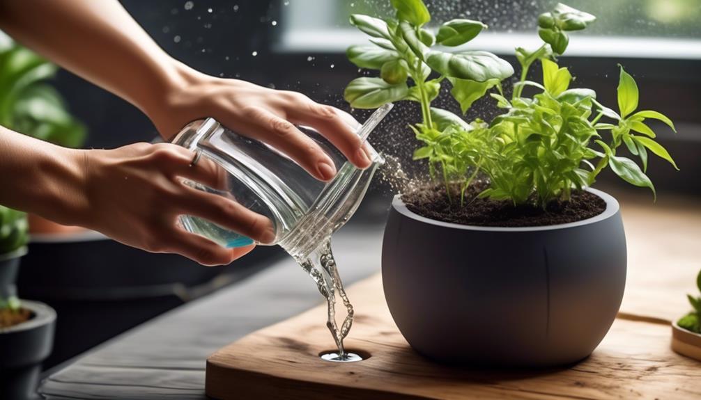 efficient watering with self watering pots