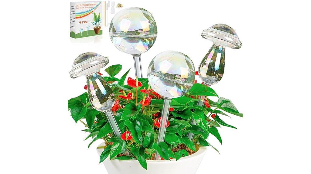 glass iridescent plant watering globes