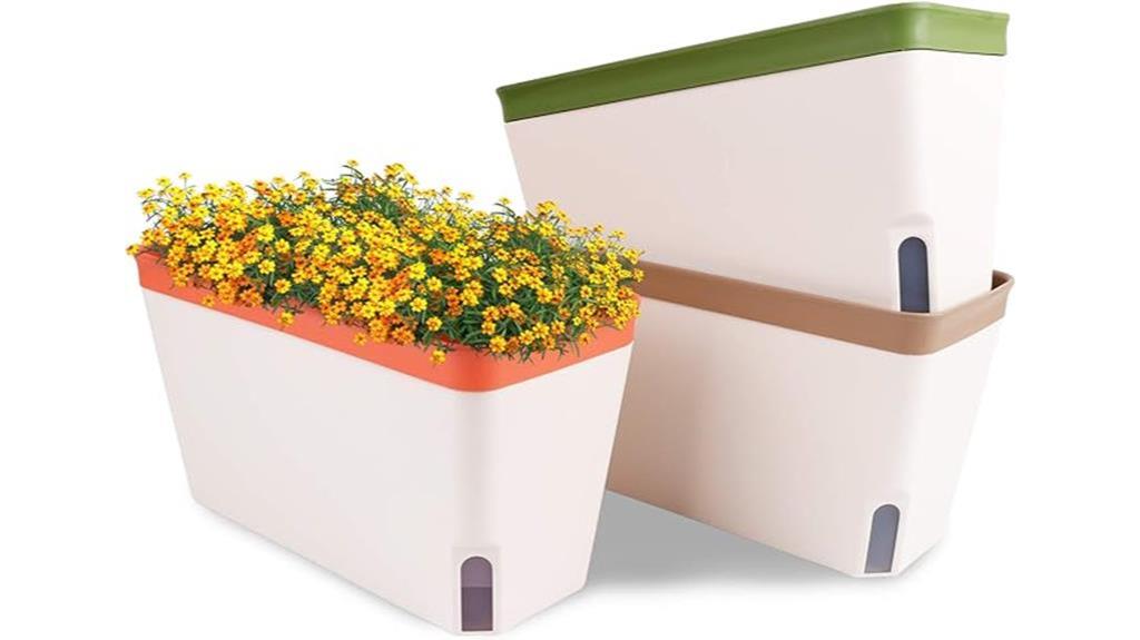 herb planter with self watering features