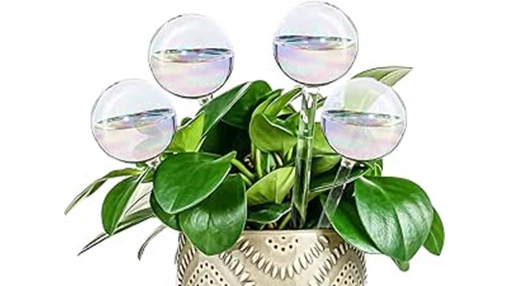iridescent glass plant watering