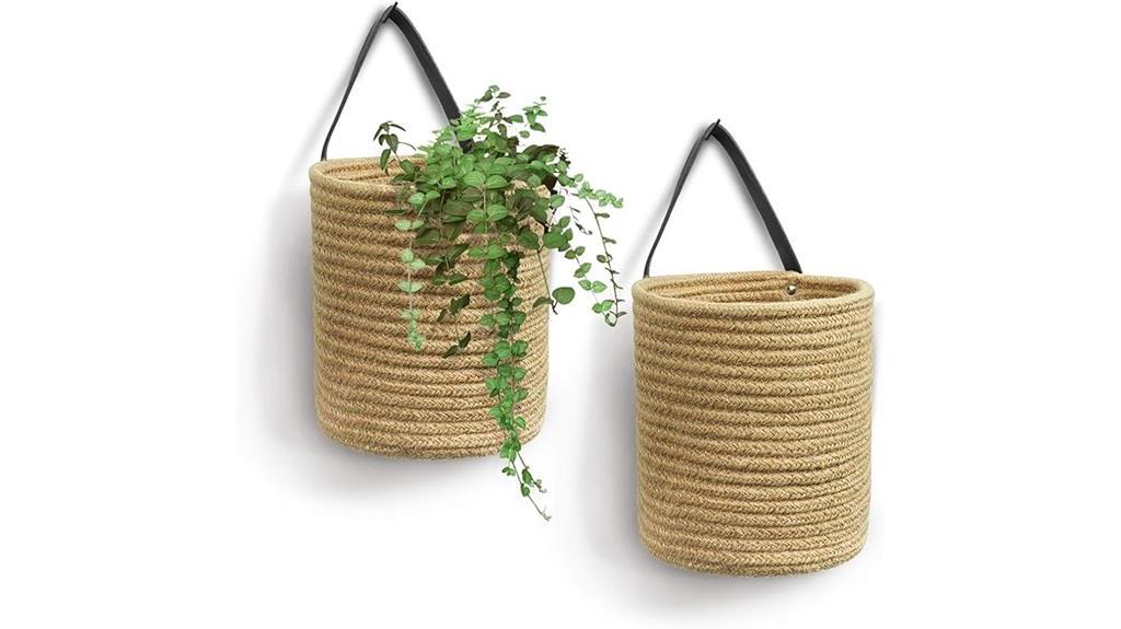 jute hanging baskets for plants