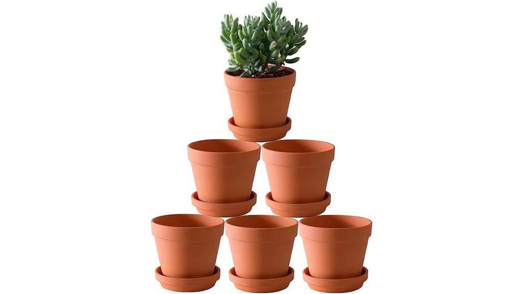 large clay pots with saucer