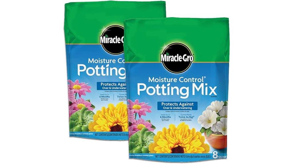 miracle gro moisture control potting mix 8 qt 2 pack