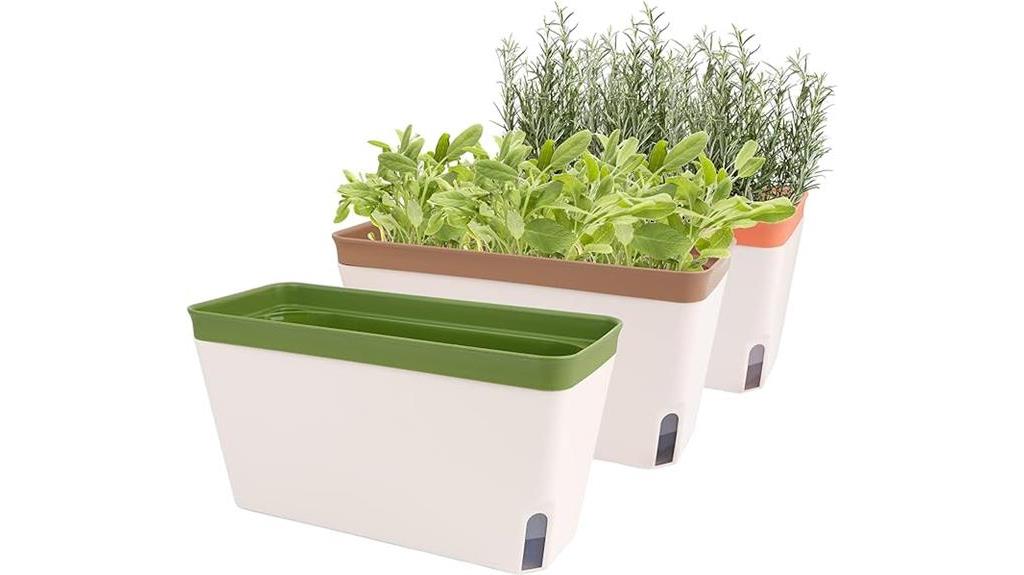 modern plastic herb planter