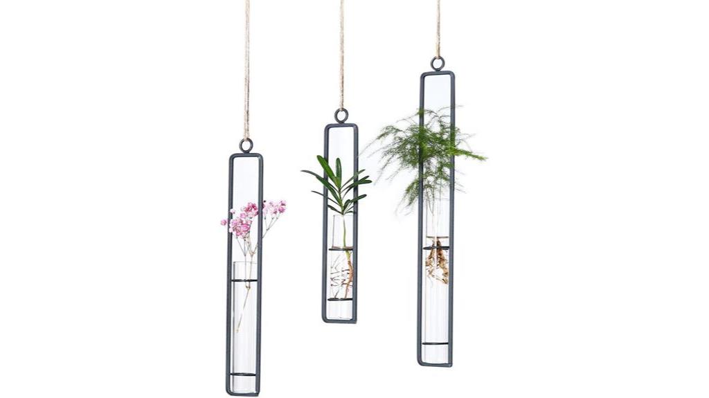 multi sized hanging glass planters