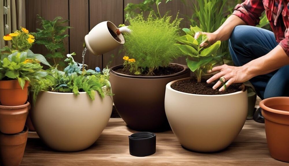 planting in self watering pots