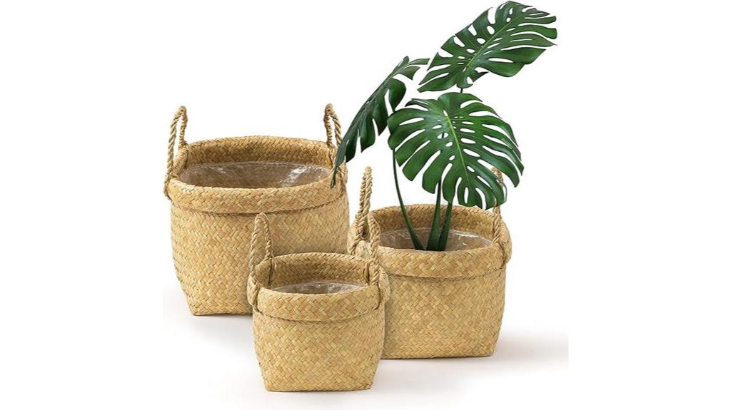 seagrass baskets with handles