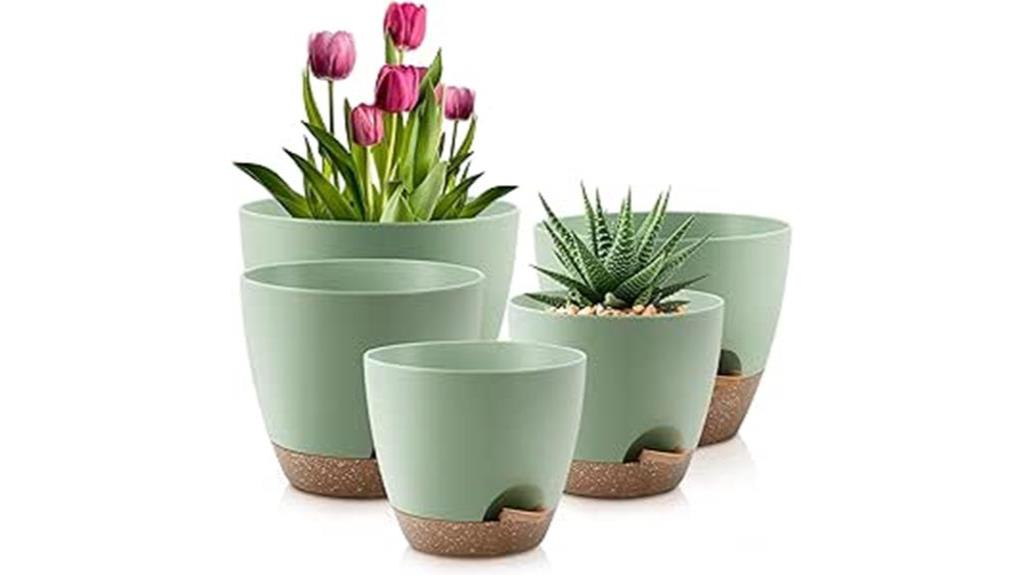 self watering plant pots set