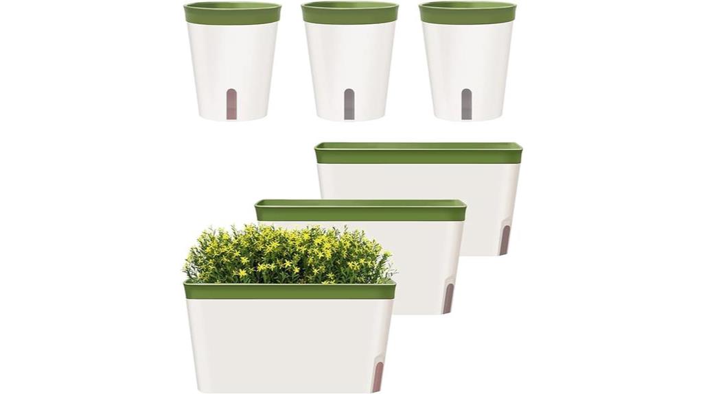 self watering planter pots set
