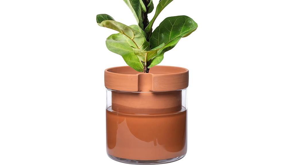 self watering terracotta planter pot