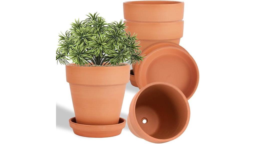 set of 4 clay pots