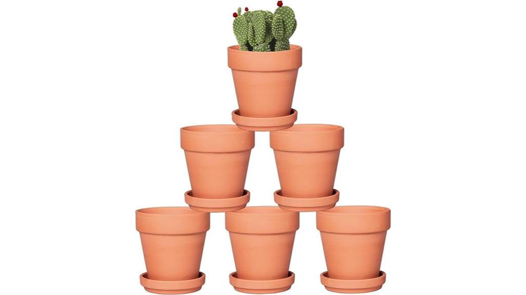 terracotta pots with saucer