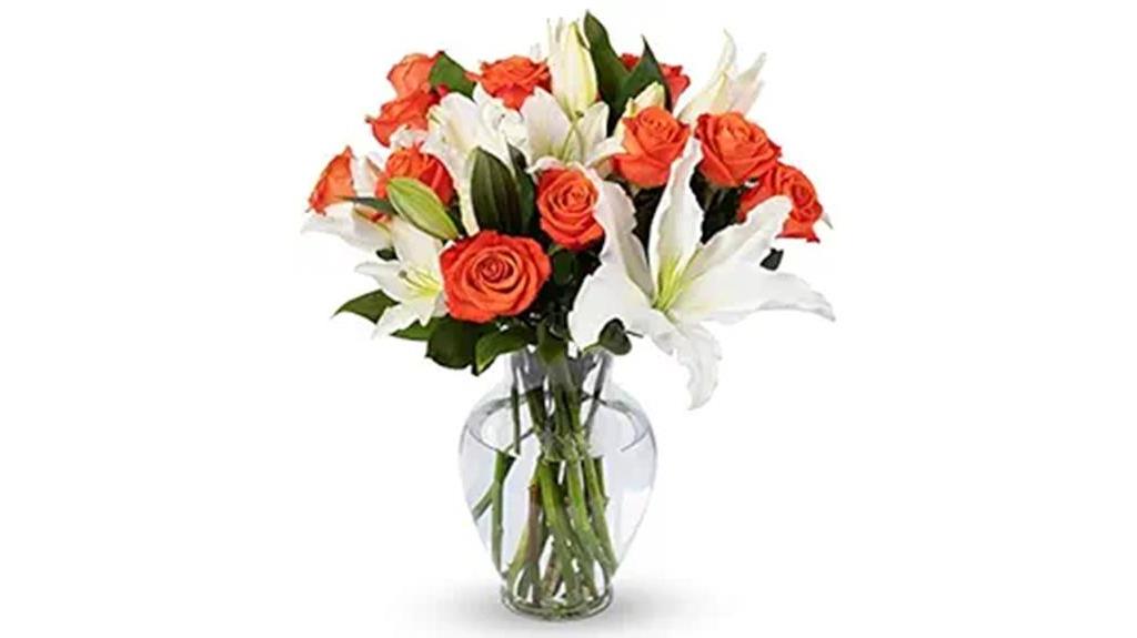 vibrant orange rose bouquet