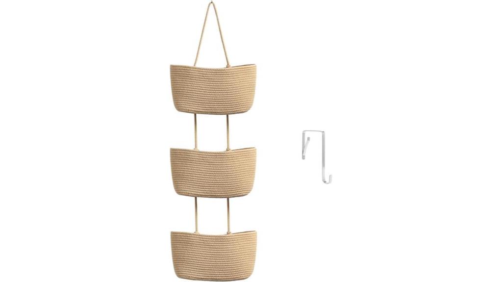woven cotton hanging basket