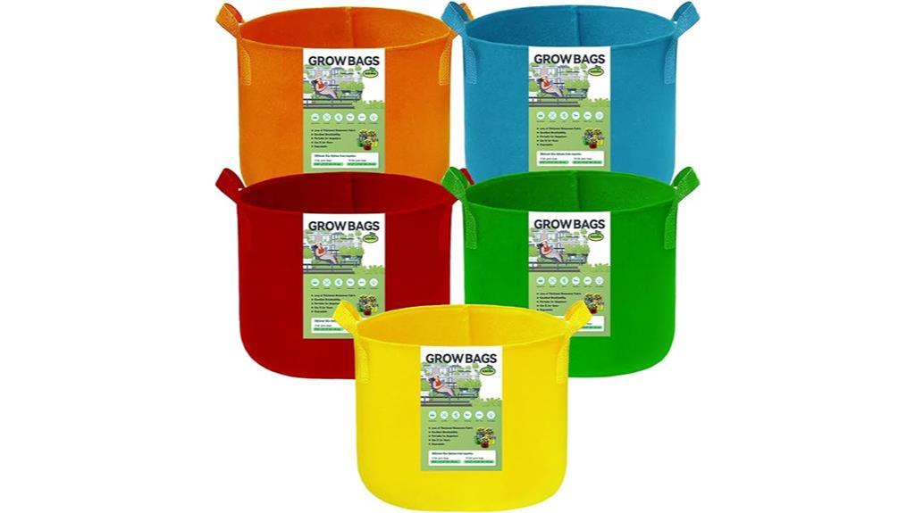 10 gallon multicolor grow bags