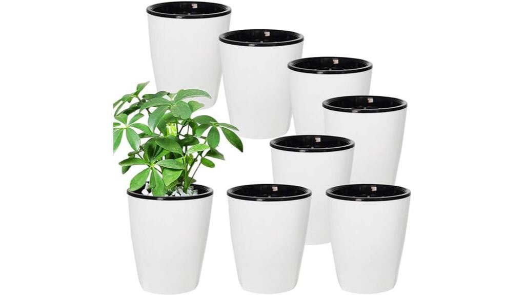 self watering plastic planter set