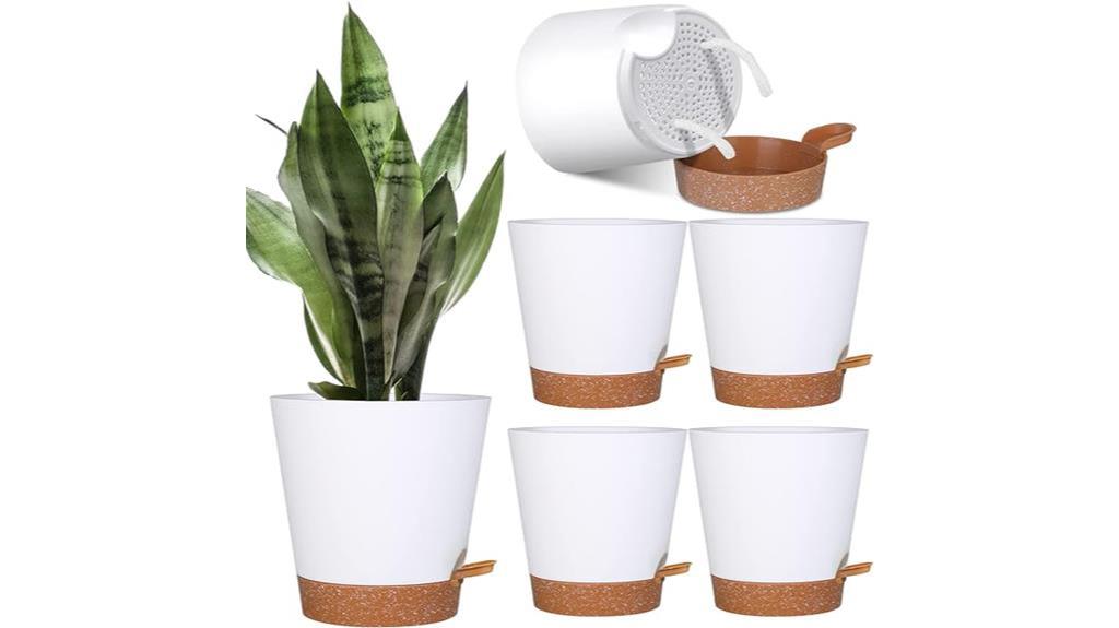 self watering plastic pots with saucer
