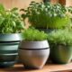 self watering pots for herbs