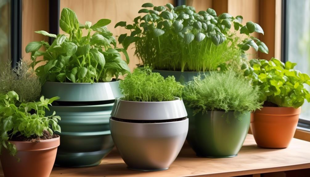 self watering pots for herbs