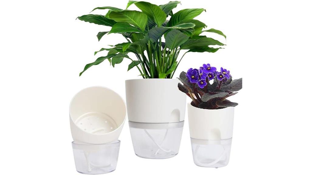 transparent self watering planter pots