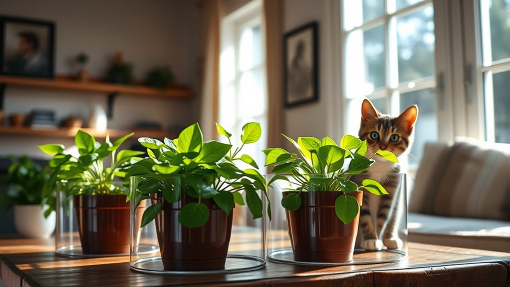 cats and plants interaction