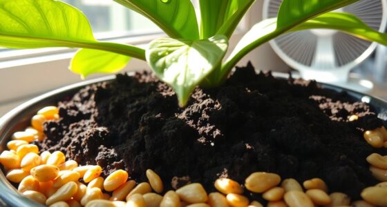 drying indoor plant soil