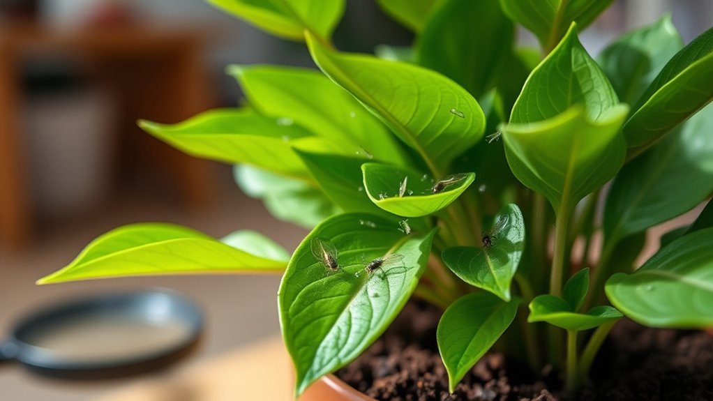 flying bugs on plants