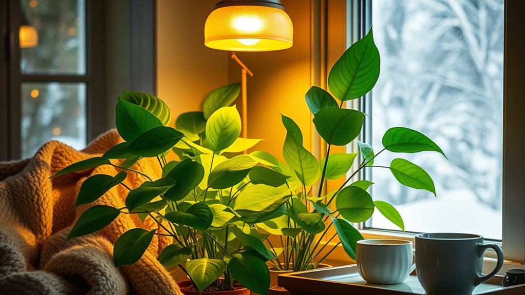 winter indoor plant lighting