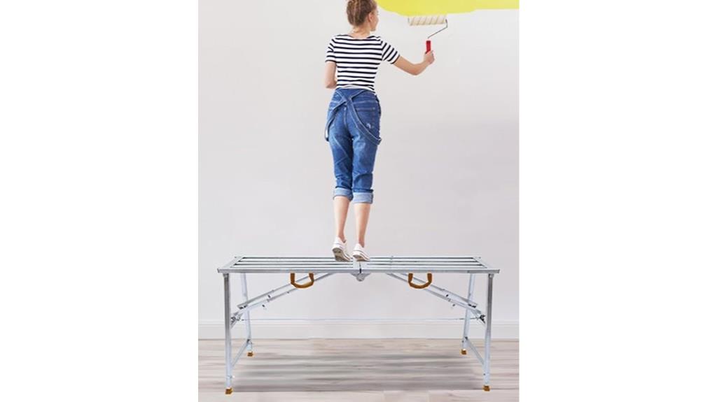 adjustable folding ladder platform