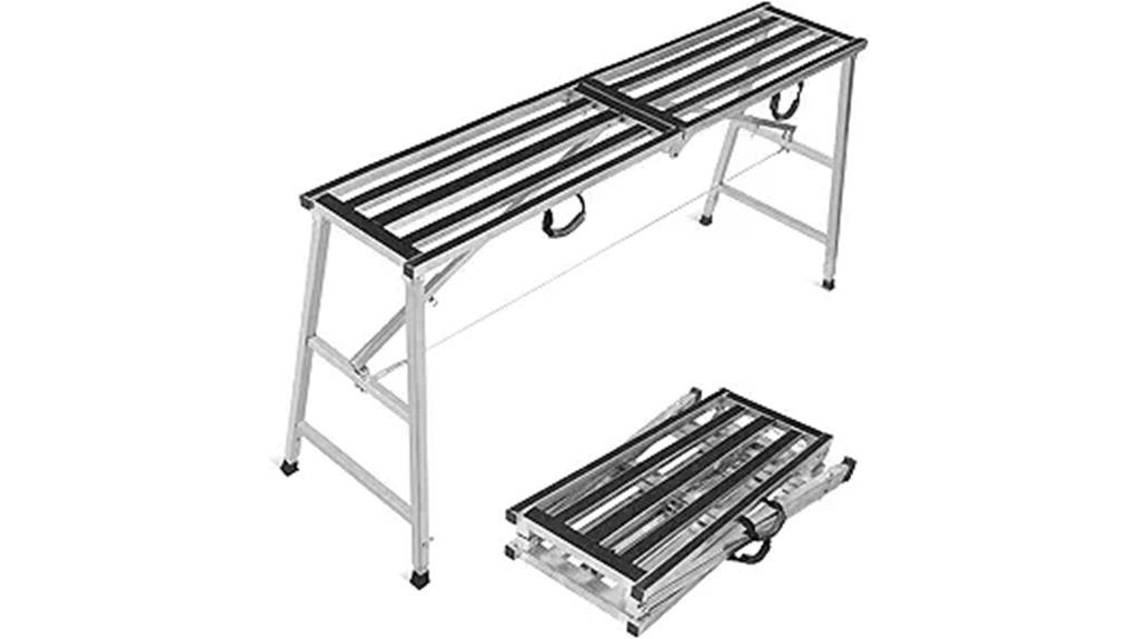adjustable height scaffolding platform