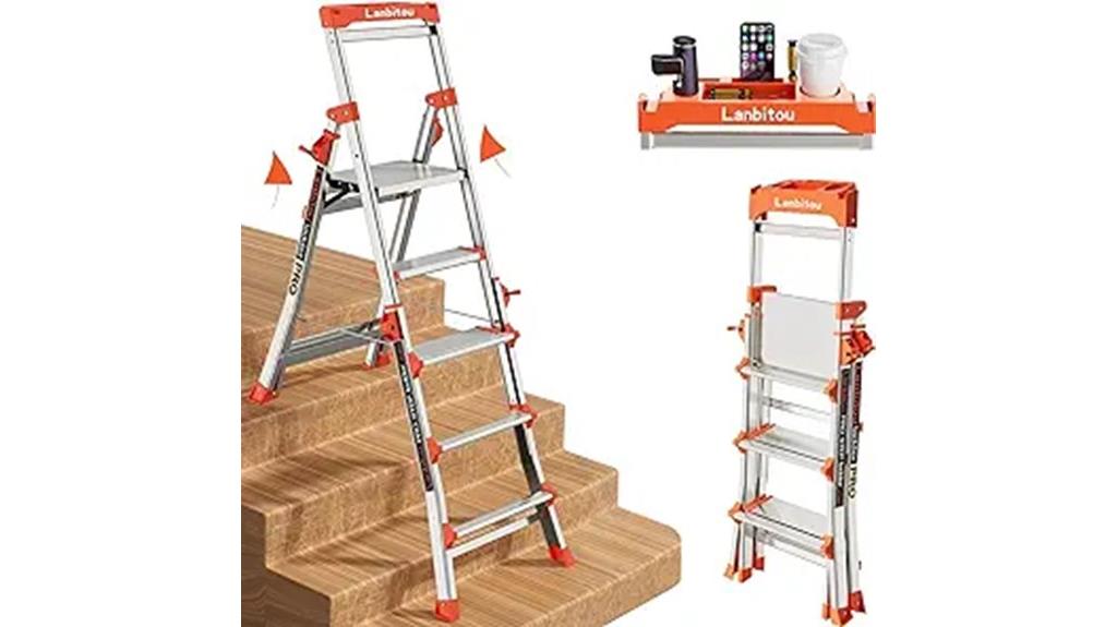 aluminum five step ladder