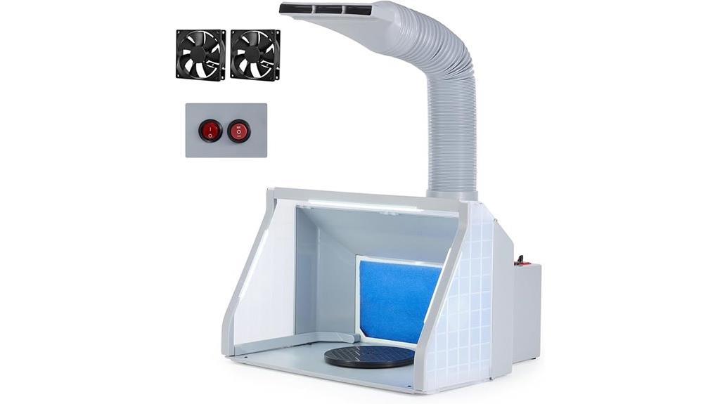 dual fan airbrush booth