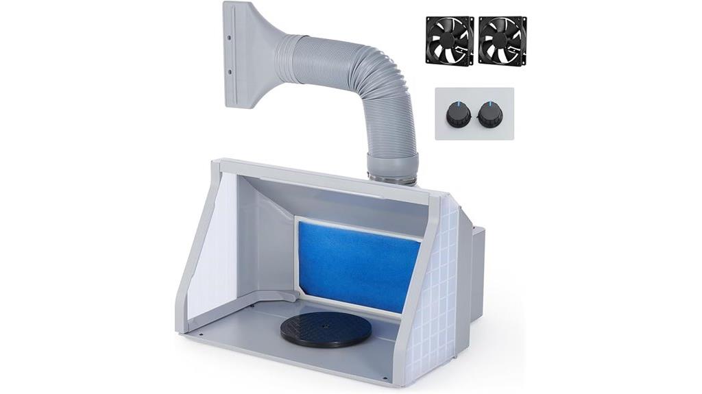 dual fan airbrush booth