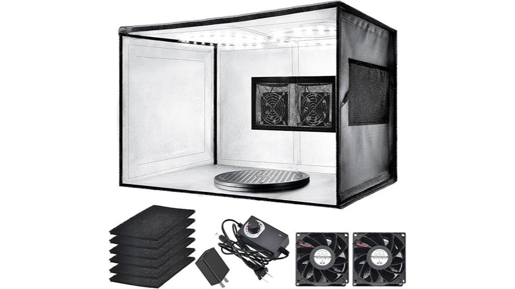 dual fan airbrush booth