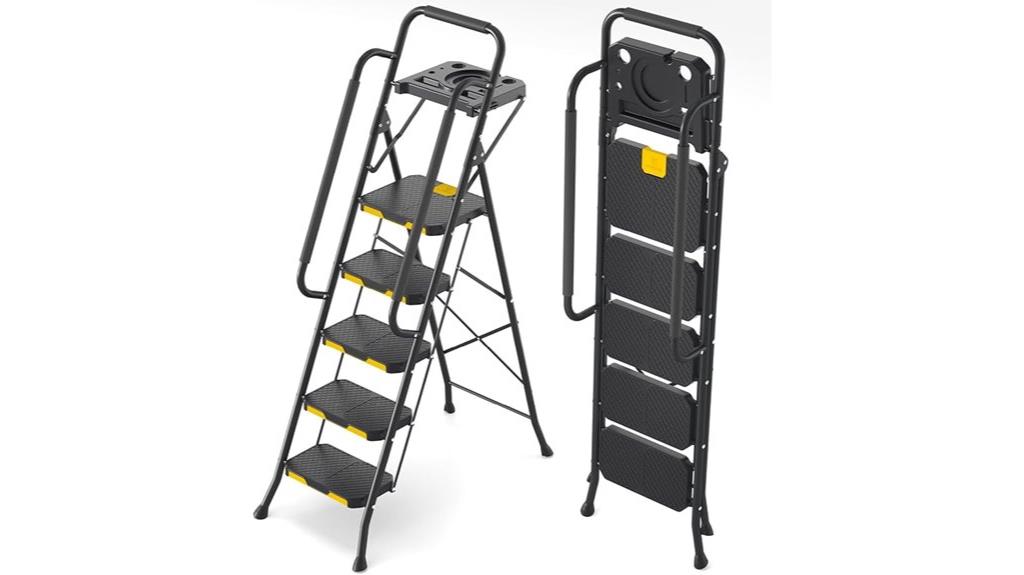 five step ladder with platform