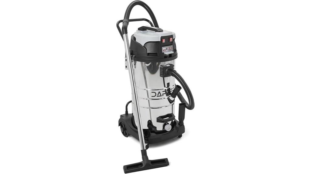 large stainless steel shop vacuum