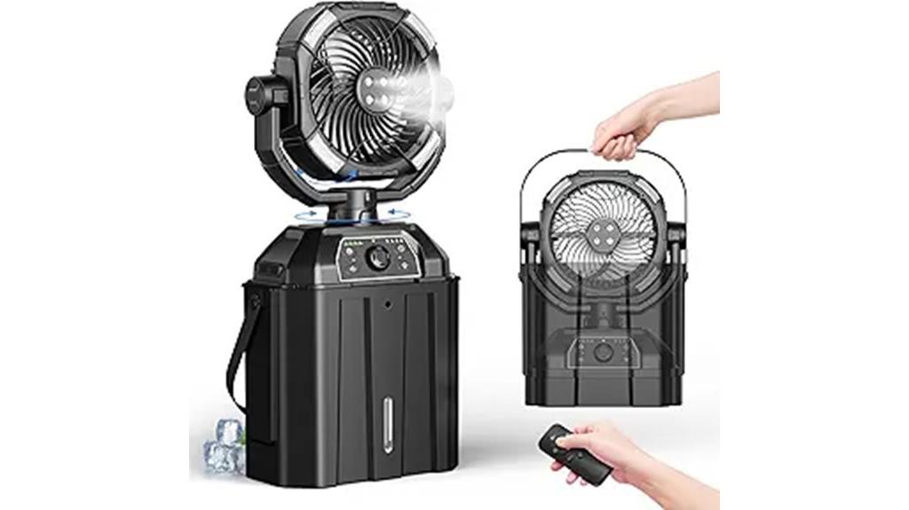 misting fan with remote