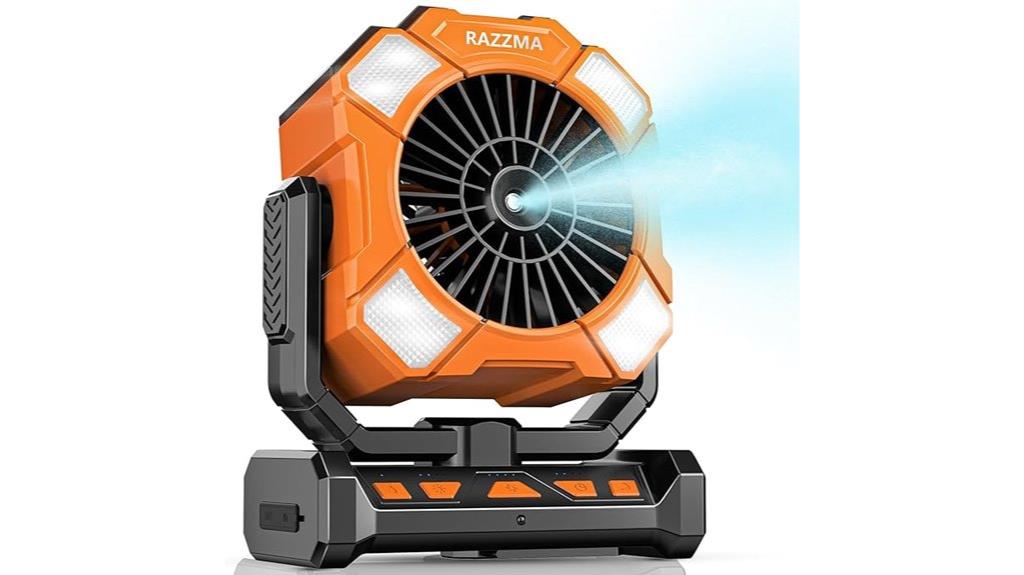 portable misting fan battery