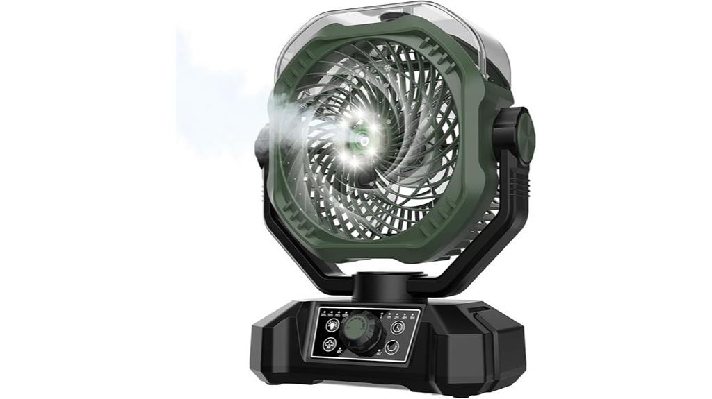 portable misting fan with remote