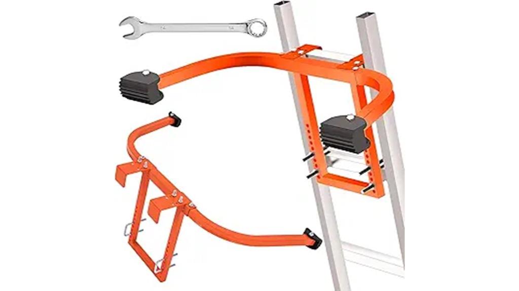 secure ladder with roof hook