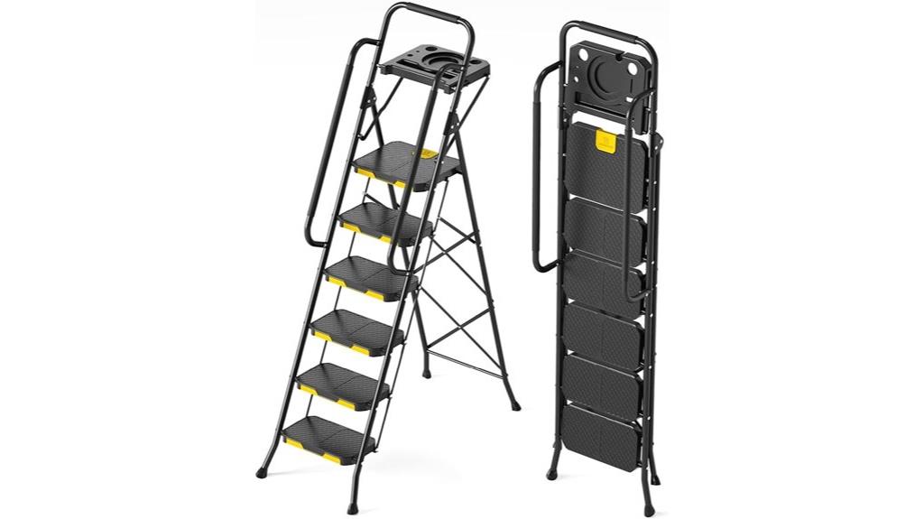six step ladder with platform