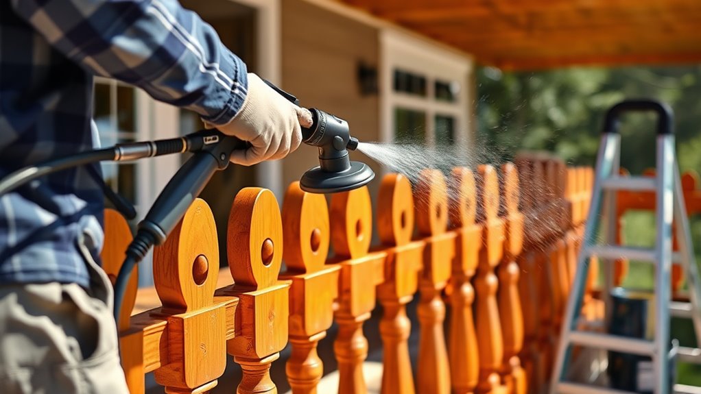 sprayer features for railings