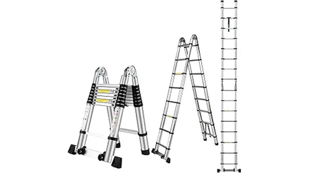 telescoping a frame ladder
